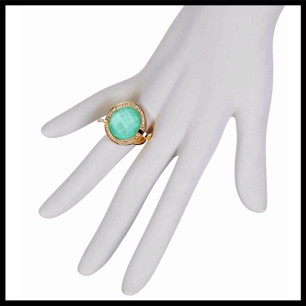 AUSTRIAN CRYSTAL PAVE STATEMENT COCKTAIL RING - Picture 3 of 8
